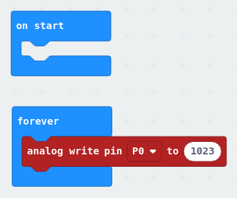 `analog write pin` Code Block