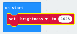 Set the value of `brightness` to `1023`.