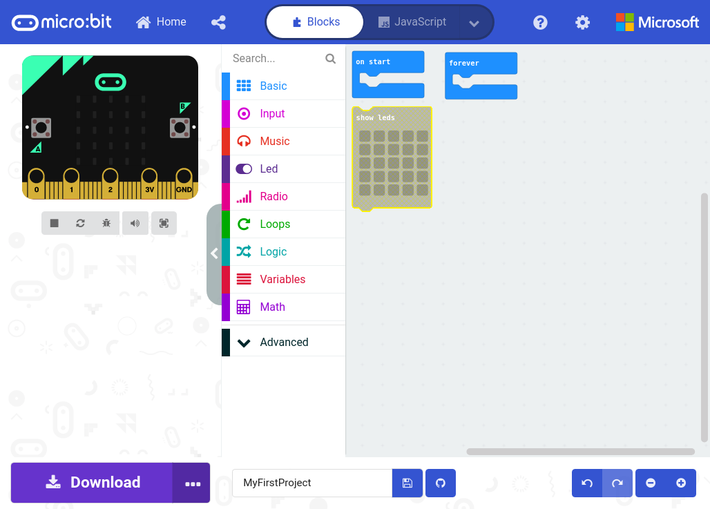 `show leds` is not connected